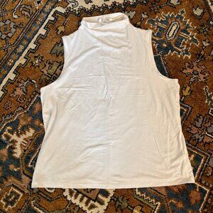 Athleta White Mock Neck Tank Top